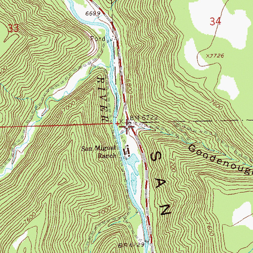 Topographic Map of Goodenough Gulch, CO