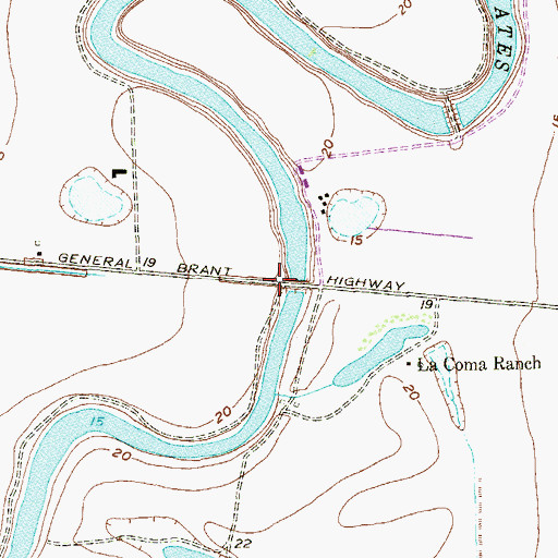 Topographic Map of Cain Dam 1, TX