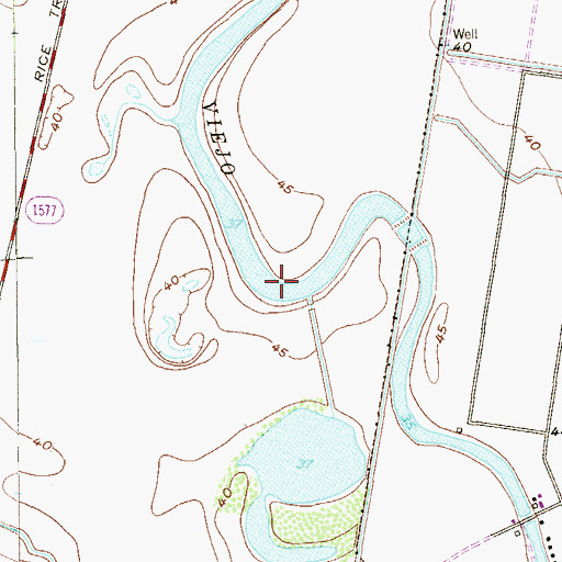 Topographic Map of Roos Reservoir, TX