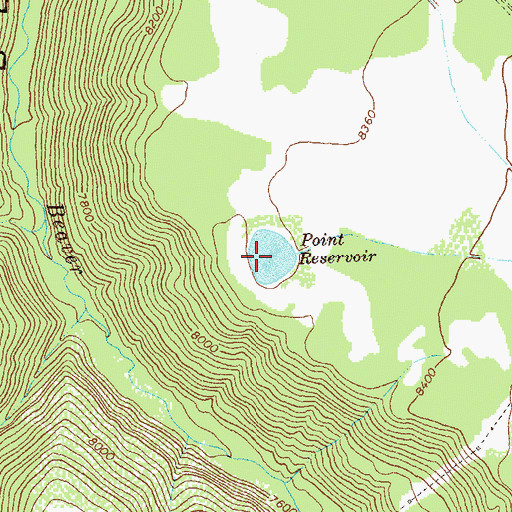 Topographic Map of Point Reservoir, CO