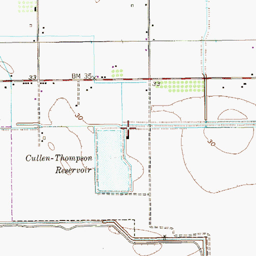 Topographic Map of Cullen-Thompson Dam, TX