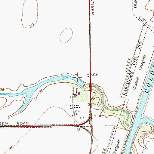 Topographic Map of Abbott Dam, TX
