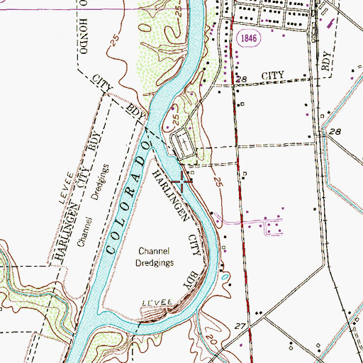Topographic Map of Montgomeery Dam, TX