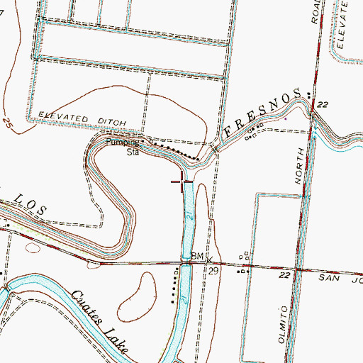 Topographic Map of Cuates Dam Number 1 and 2, TX