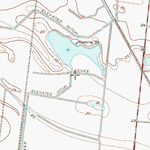 Topographic Map of Wardner Levee, TX