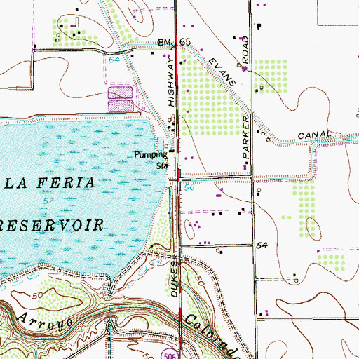 Topographic Map of La Feria WCID 3 Cameron Company Levee, TX