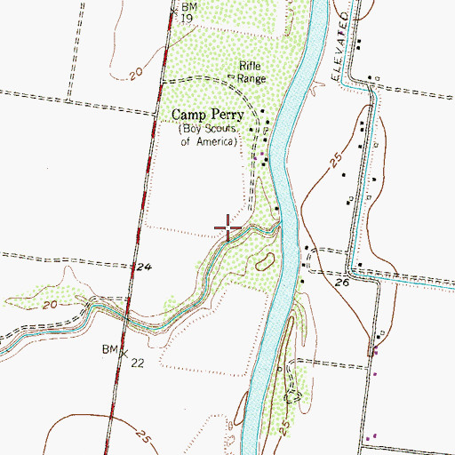 Topographic Map of Cantwell Main Reservoir, TX