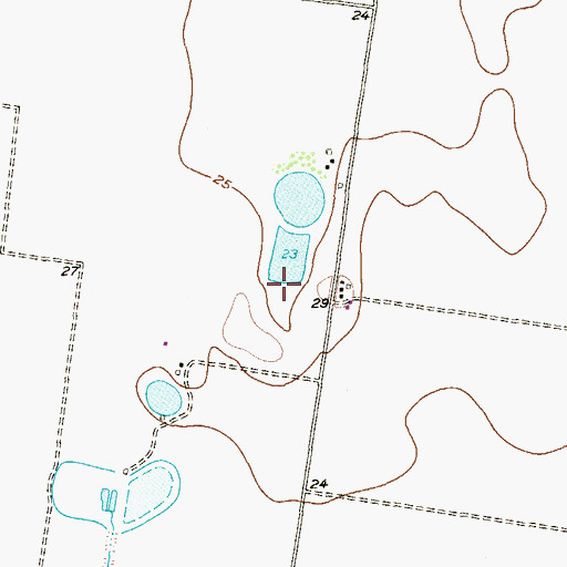 Topographic Map of Hext Reservoir, TX