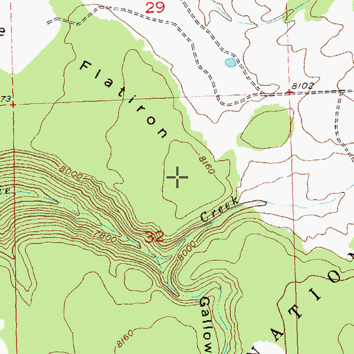 Topographic Map of The Flatiron, CO