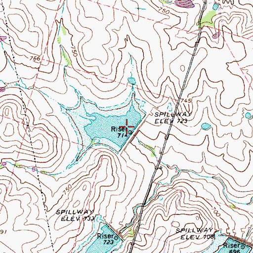 Topographic Map of Soil Conservation Service Site 1 Dam, TX