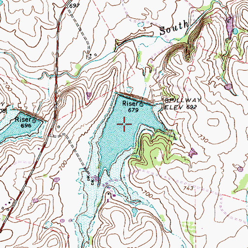 Topographic Map of Soil Conservation Service Site 2 Reservoir, TX