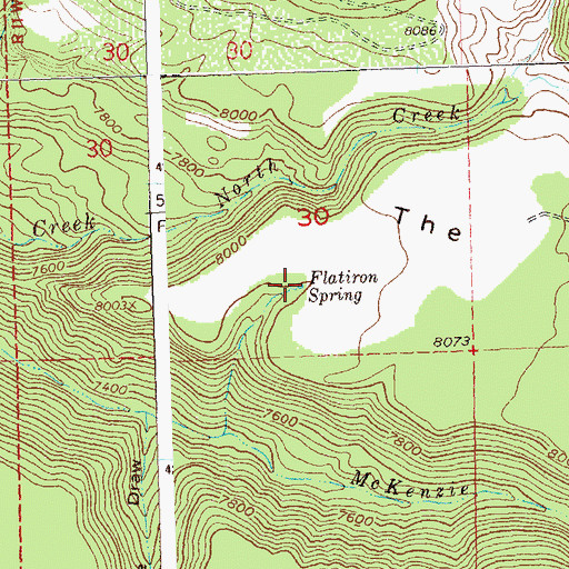 Topographic Map of Flatiron Spring, CO