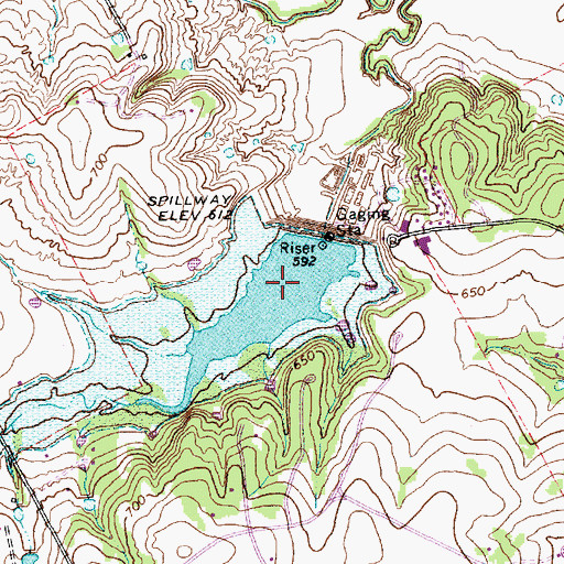 Topographic Map of Soil Conservation Service Site 4 Reservoir, TX