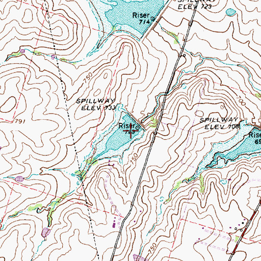 Topographic Map of Soil Conservation Service Site 17 Dam, TX