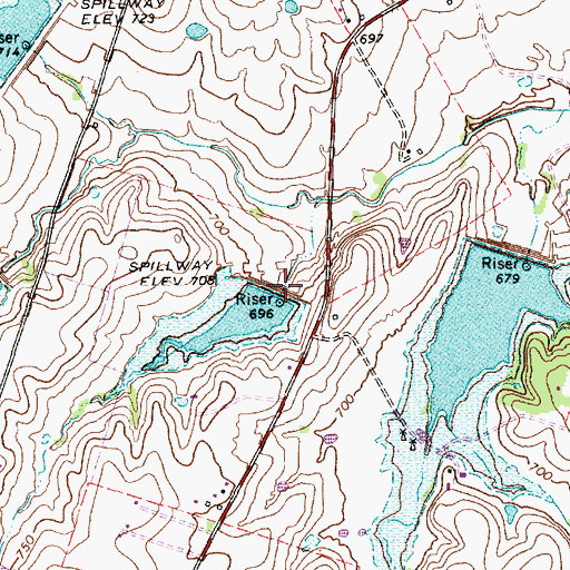 Topographic Map of Soil Conservation Service Site 18 Dam, TX