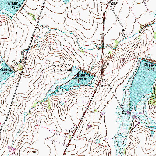 Topographic Map of Soil Conservation Service Site 18 Reservoir, TX