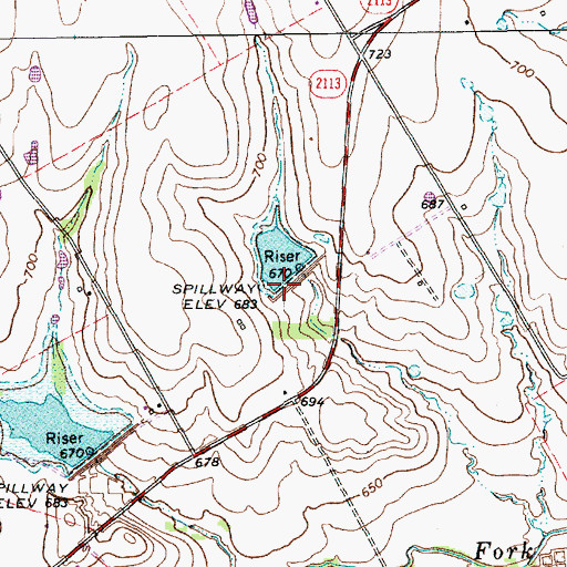 Topographic Map of Soil Conservation Service Site 19 Dam, TX