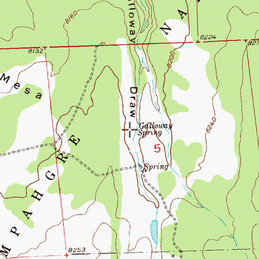 Topographic Map of Galloway Spring, CO