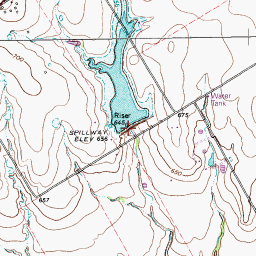 Topographic Map of Soil Conservation Service Site 21 Dam, TX