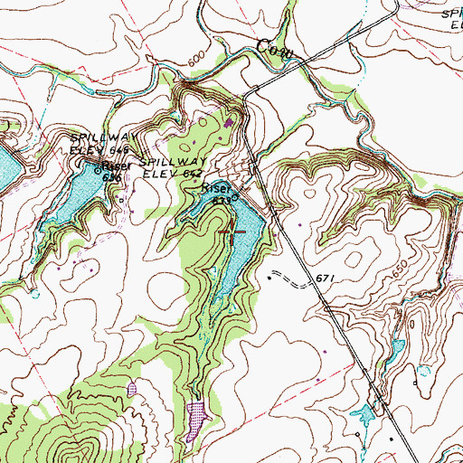 Topographic Map of Soil Conservation Service Site 22 Reservoir, TX