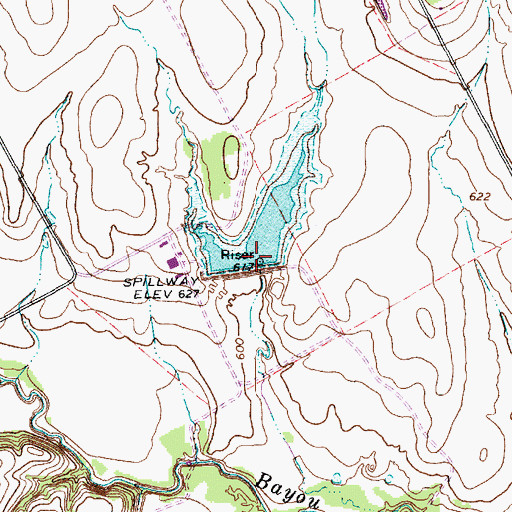Topographic Map of Soil Conservation Service Site 23 Dam, TX