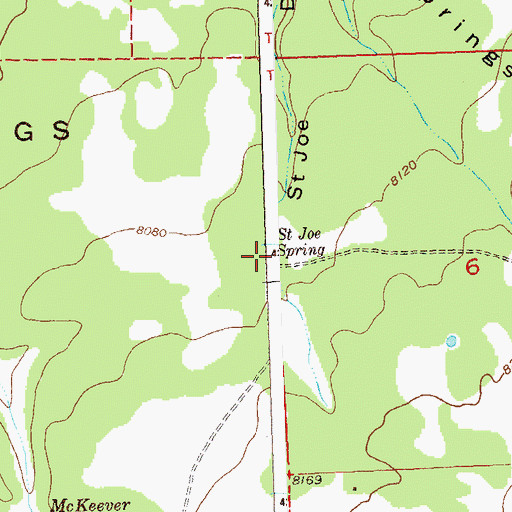 Topographic Map of Saint Joe Spring, CO