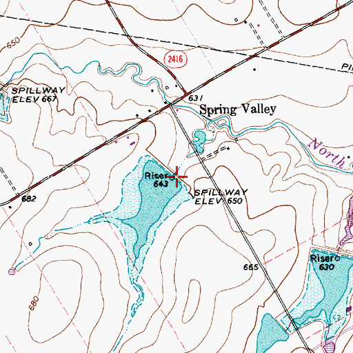 Topographic Map of Soil Conservation Service Site 11c Dam, TX