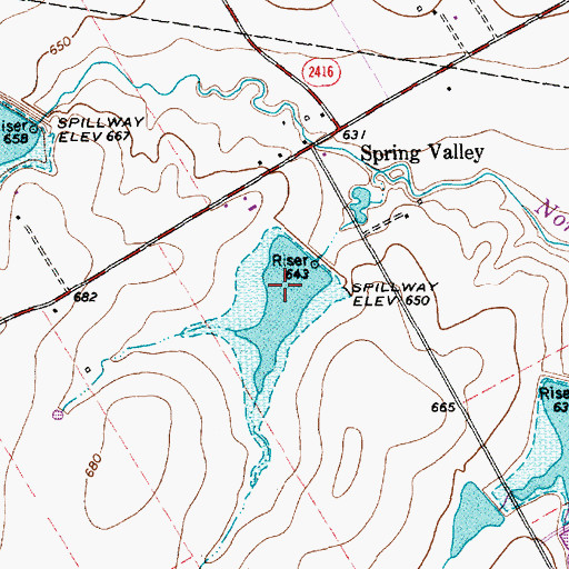 Topographic Map of Soil Conservation Service Site 11c Reservoir, TX