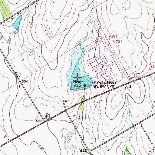 Topographic Map of Soil Conservation Service Site 11e Reservoir, TX