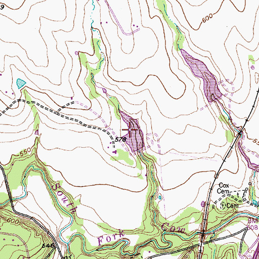 Topographic Map of Soil Conservation Service Site 25 Reservoir, TX