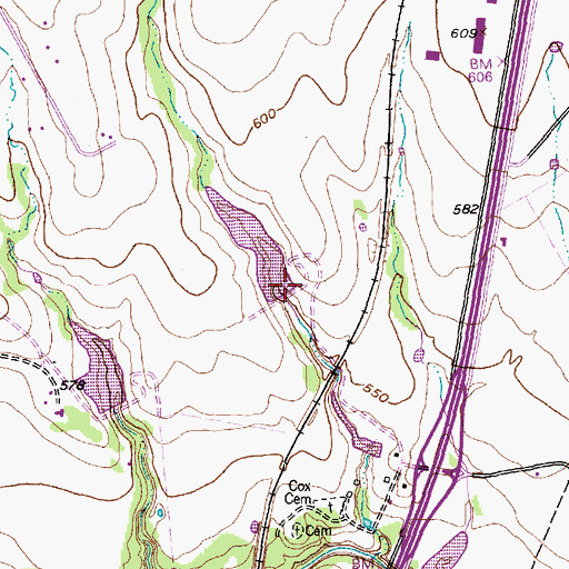 Topographic Map of Soil Conservation Service Site 26 Dam, TX