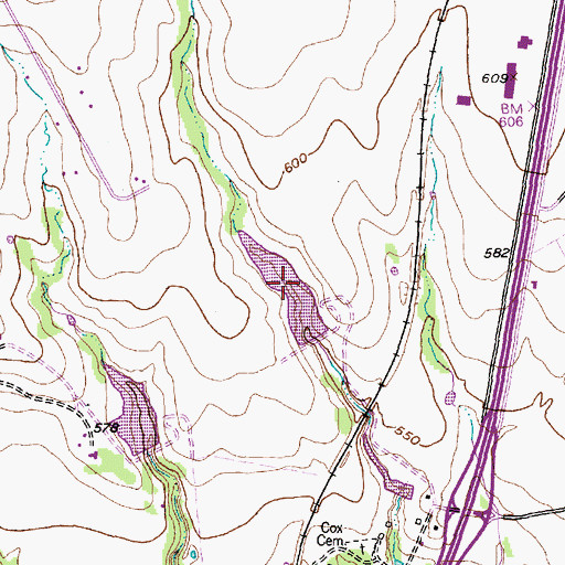 Topographic Map of Soil Conservation Service Site 26 Reservoir, TX