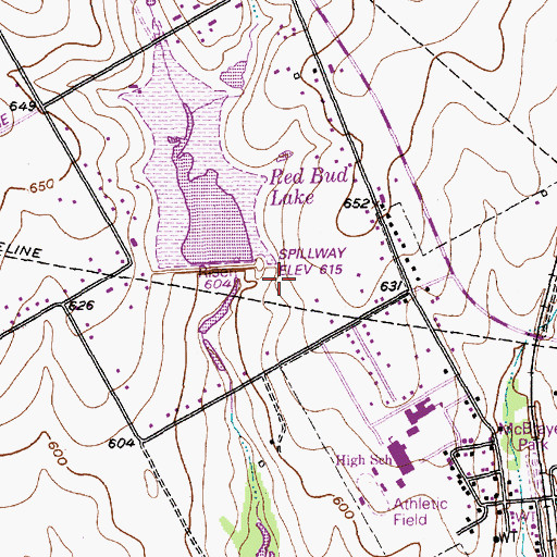 Topographic Map of Soil Conservation Service Site 8 Reservoir, TX