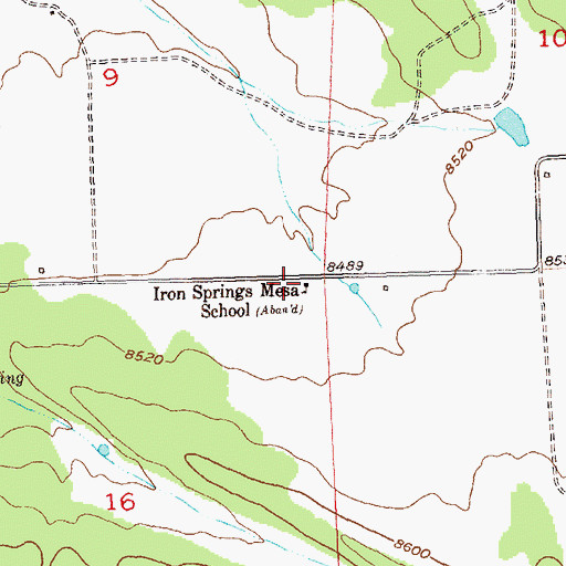 Topographic Map of Iron Springs Mesa School, CO