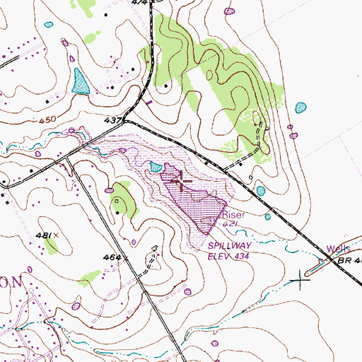 Topographic Map of Soil Conservation Service Site 6 Dam, TX