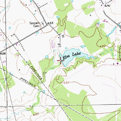 Topographic Map of Elm Lake Dam, TX