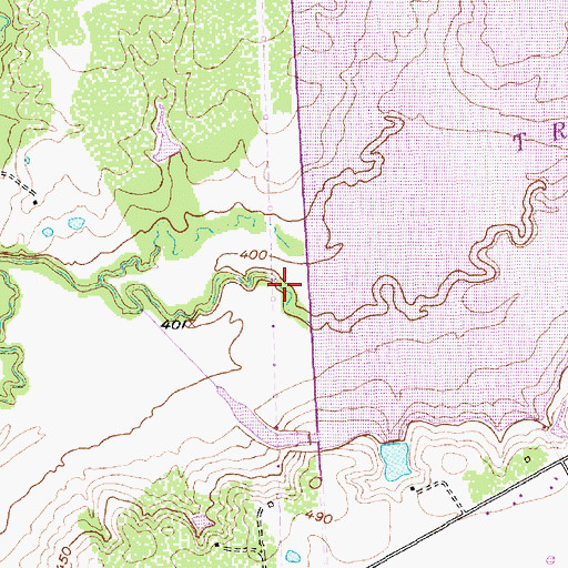 Topographic Map of Tradinghouse Creek Dam, TX