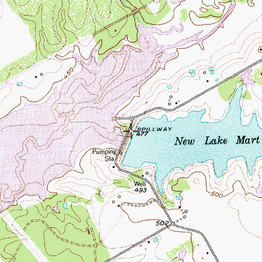 Topographic Map of City of Mart Dam, TX