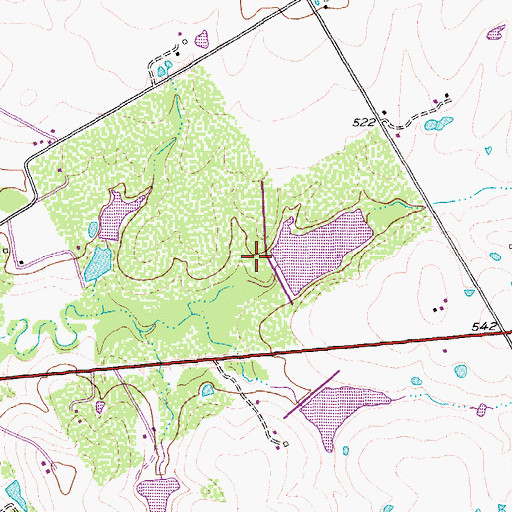 Topographic Map of Soil Conservation Service Site 22 Reservoir, TX