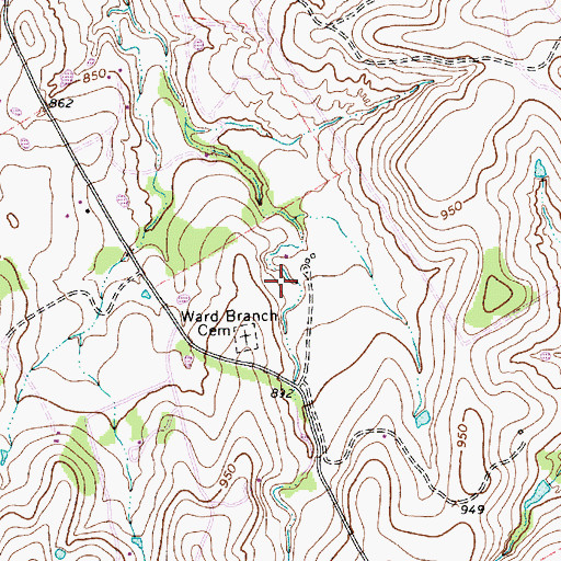 Topographic Map of Russell Lake Dam, TX