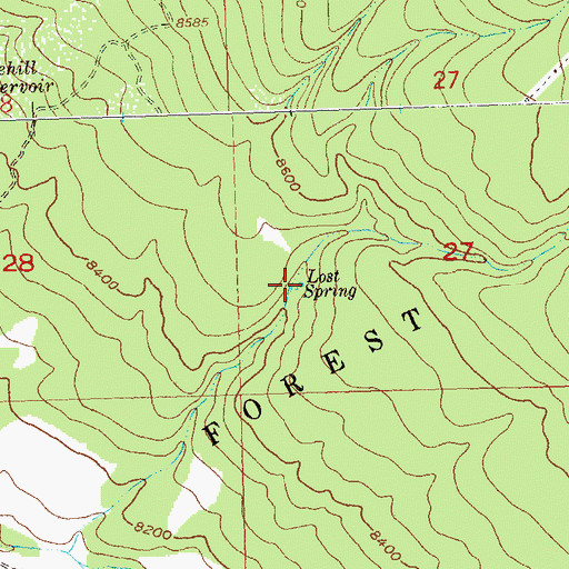 Topographic Map of Lost Spring, CO