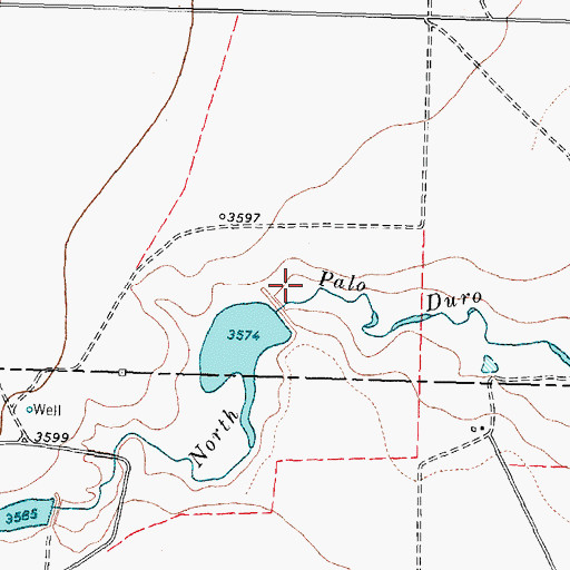 Topographic Map of Petty Dam, TX