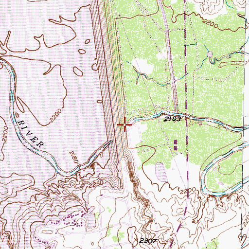 Topographic Map of Lake J B Thomas Dam, TX