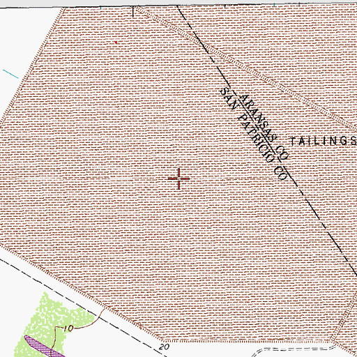 Topographic Map of Tailing Ponds Number 2, TX
