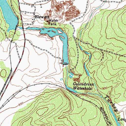 Topographic Map of Uvalde Rock Asphalt Company Dam, TX