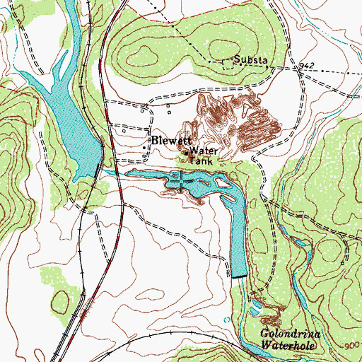 Topographic Map of Uvalde Rock Asphalt Company Lake, TX