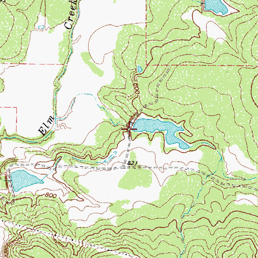 Topographic Map of Rehm Lake Dam, TX
