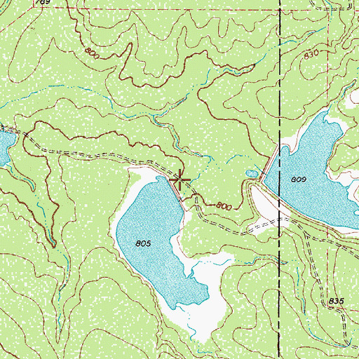 Topographic Map of Nunley Lake Number 1 Dam, TX