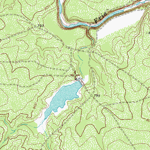 Topographic Map of Garwood Lake Dam, TX