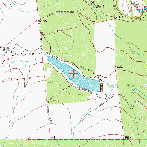 Topographic Map of V-Bar Lake Number 1, TX